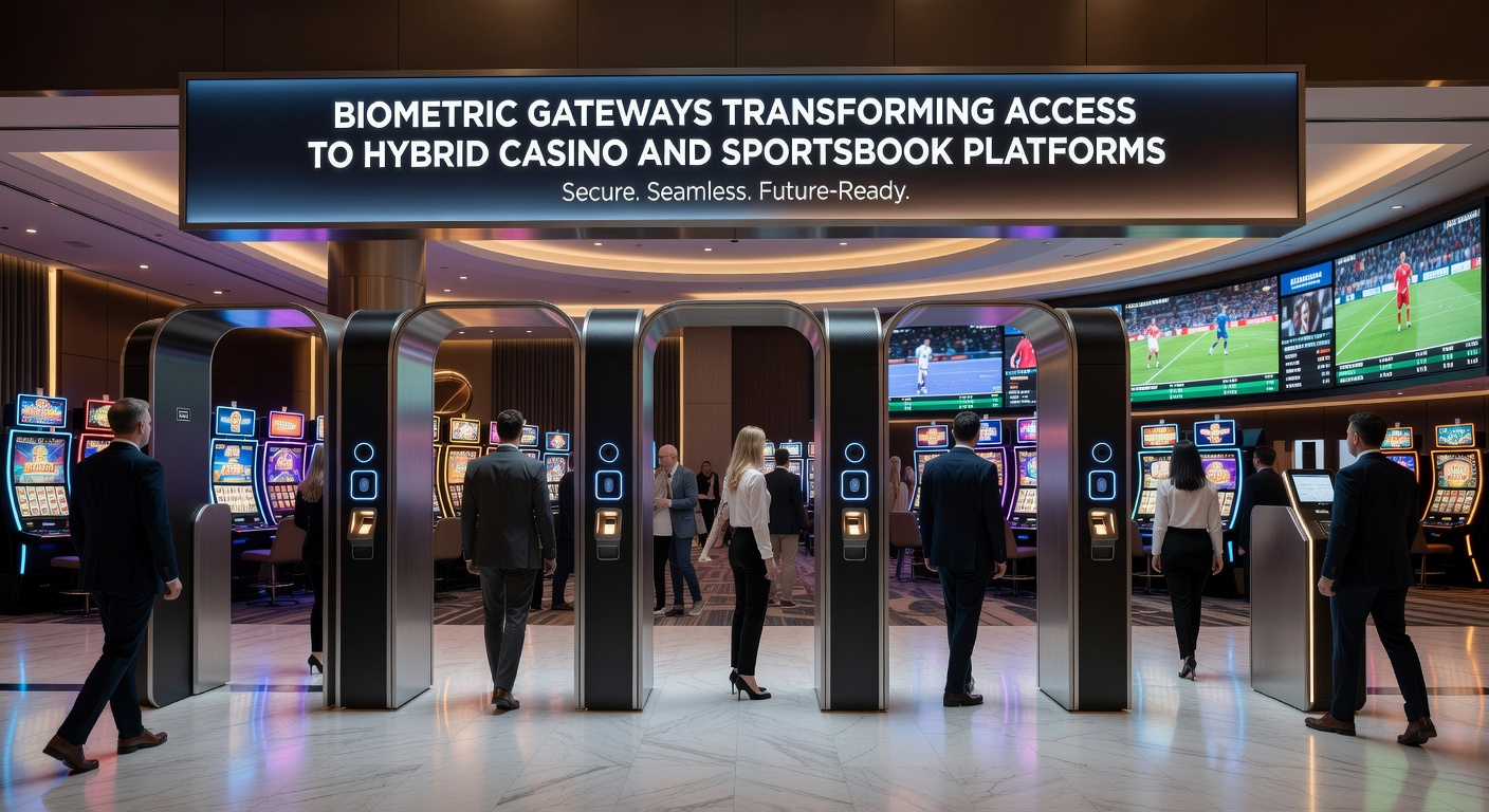 Gebruiker die biometrische toegang gebruikt op een hybride gokplatform met casino- en sportelementen