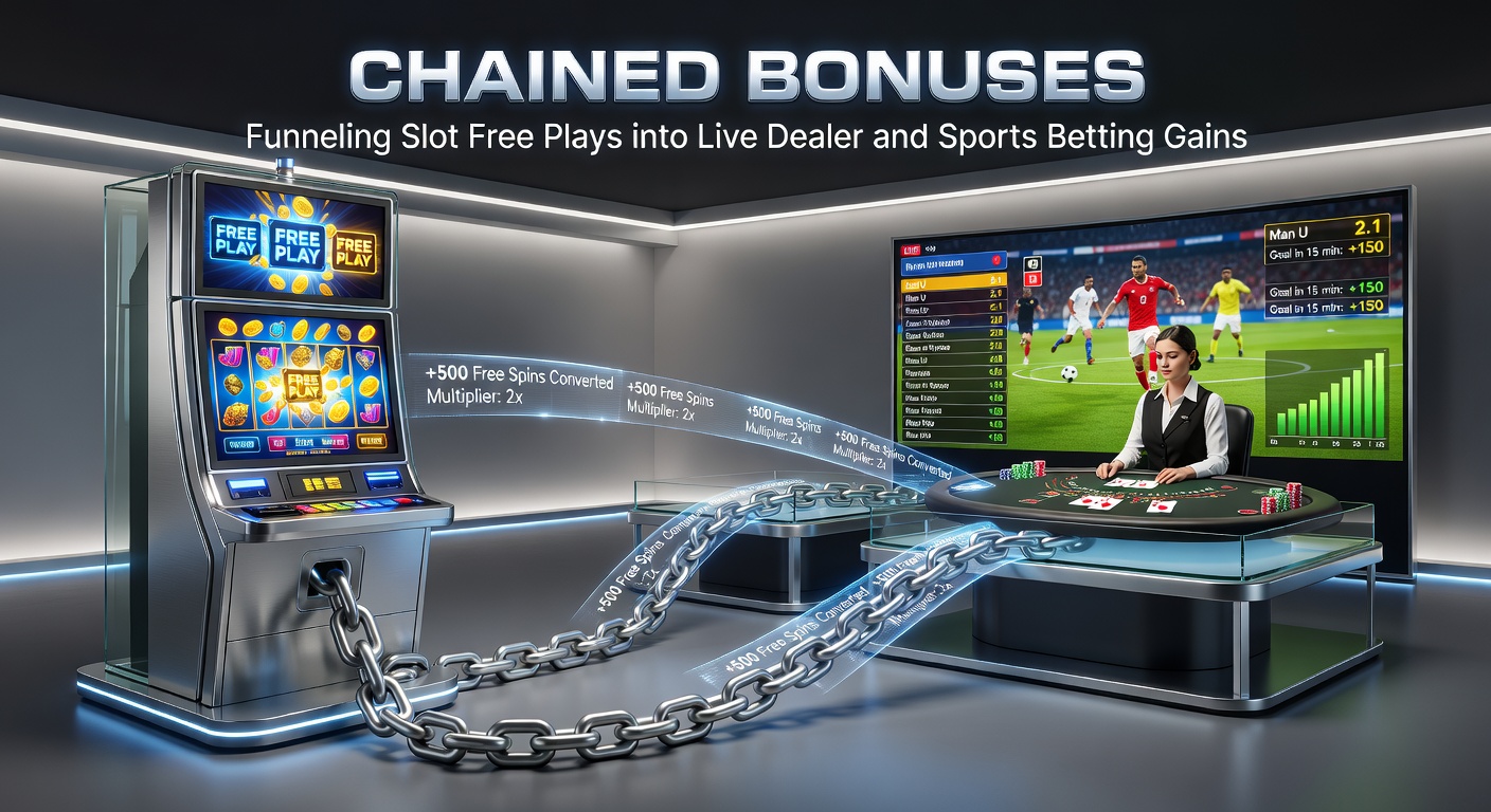 Voorbeeld van een bonus funnel van slots naar live dealer en sportweddenschappen met grafiek van conversieratio's