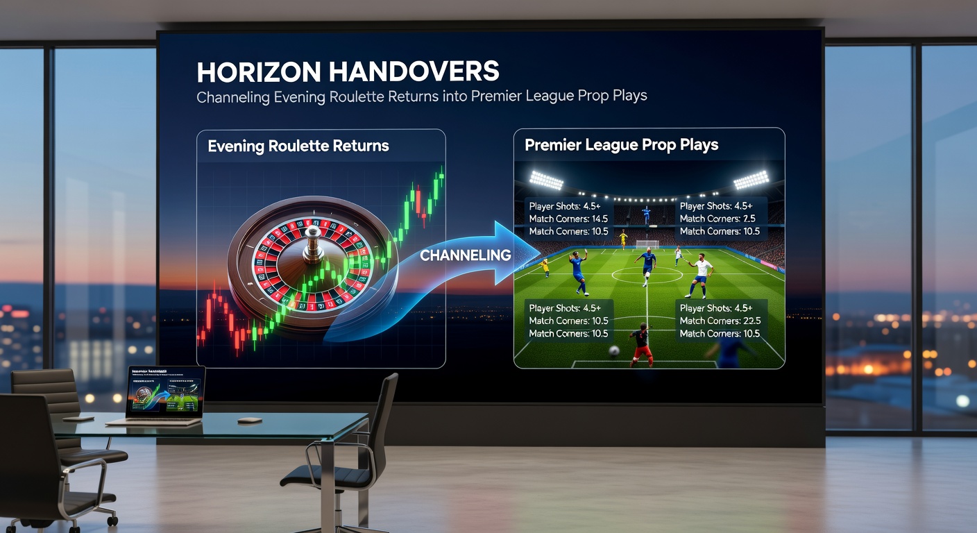 Grafiek met overlay van roulette-uitbetalingen en Premier League prop odds, illustrerend succesvolle handovers
