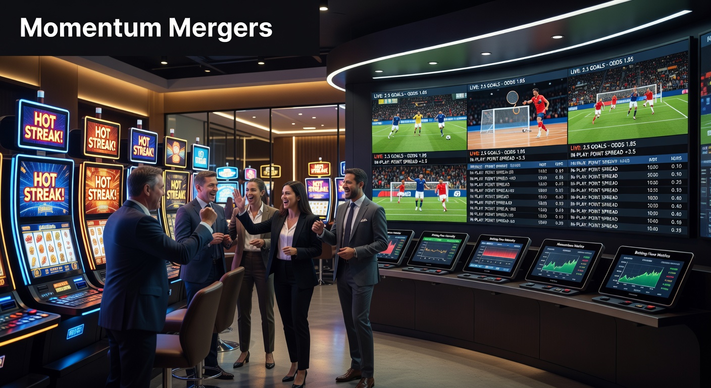 Grafiek die casino winstreaks en live sportweddenschappen overlapt, met stijgende lijnen voor momentumopbouw