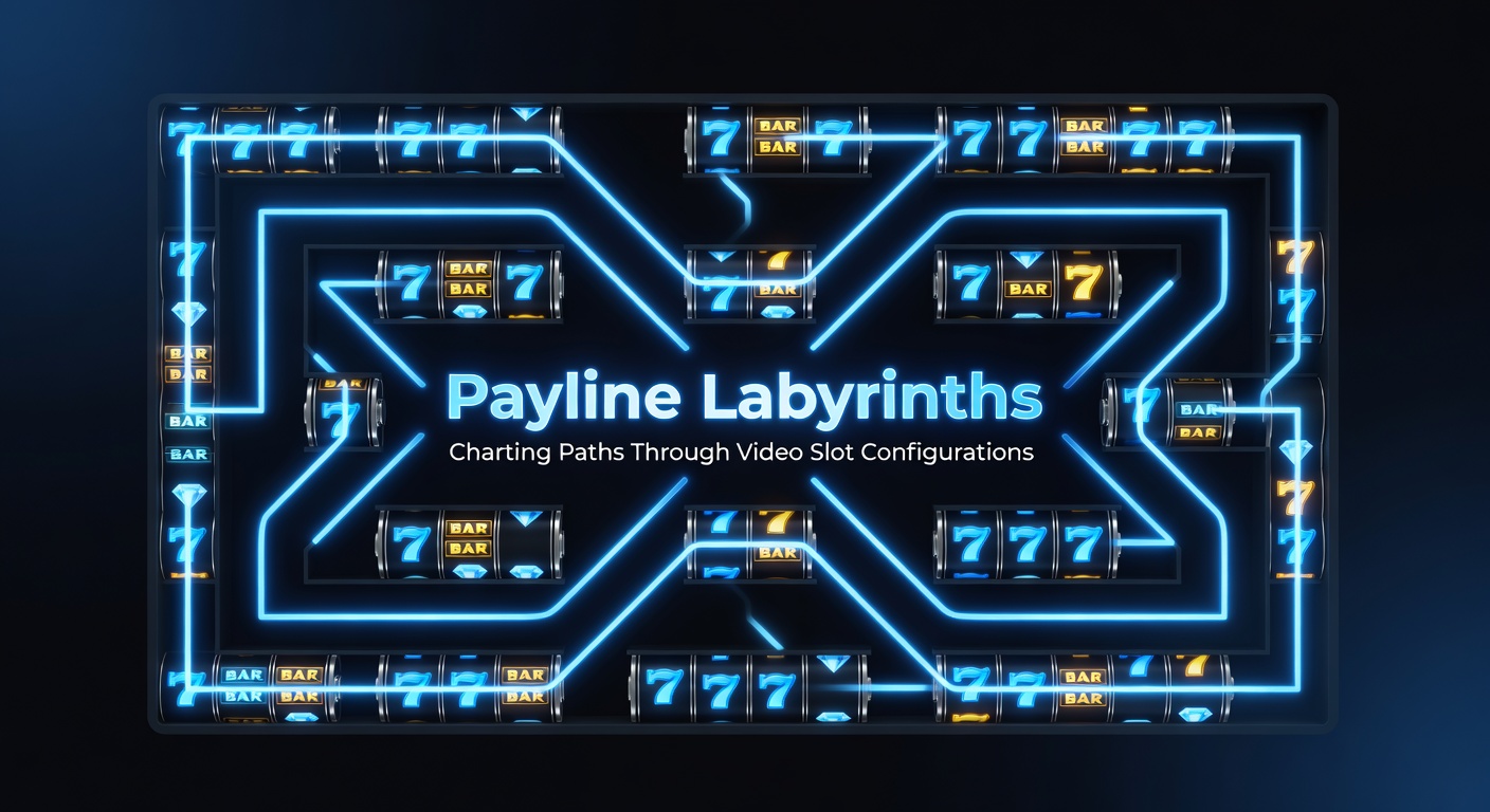 Visuele weergave van complexe payline-paden in een modern videoslot, met overlappende lijnen en symbolen die winroutes vormen