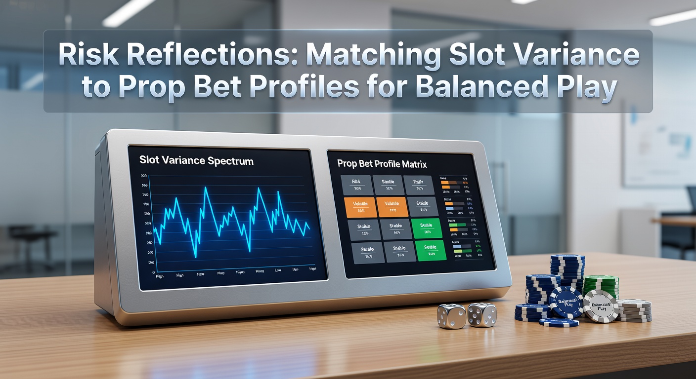 Grafiek die slotvariantie-niveaus vergelijkt met prop bet risico-profielen, met lijnen die optimale matching tonen voor bankroll-balans