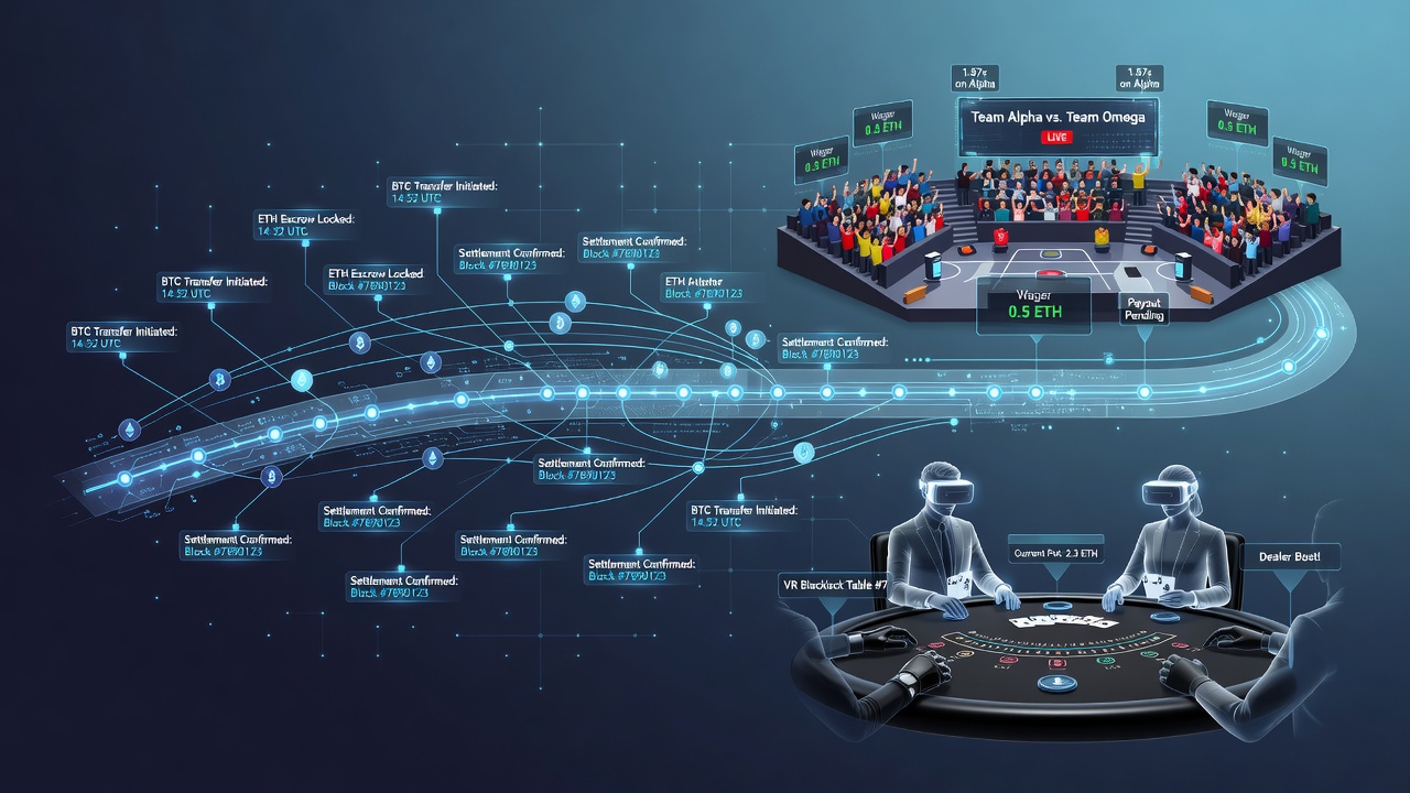 Blockchain transacties in esports en VR blackjack omgevingen